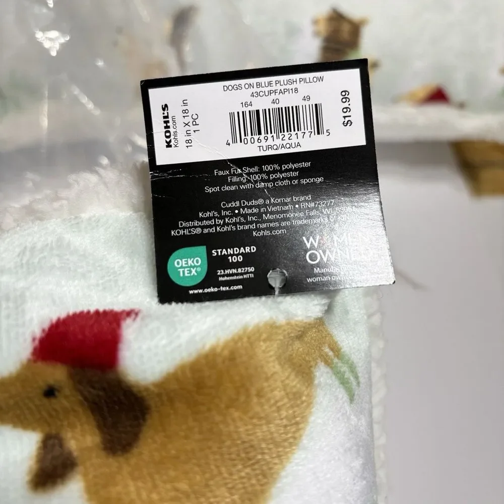 Cuddl Duds Plush Sherpa Throw Blanket And Throw Pillows Festive Dogs